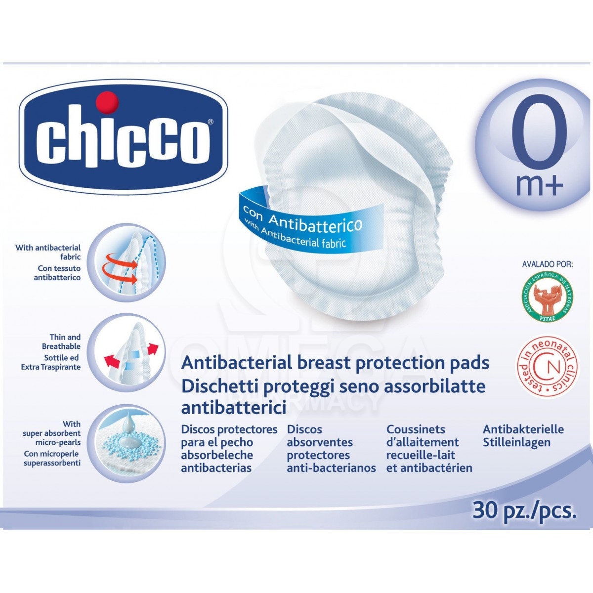 CHICCO Breast Pads Επιθέματα Στήθους 30τμχ