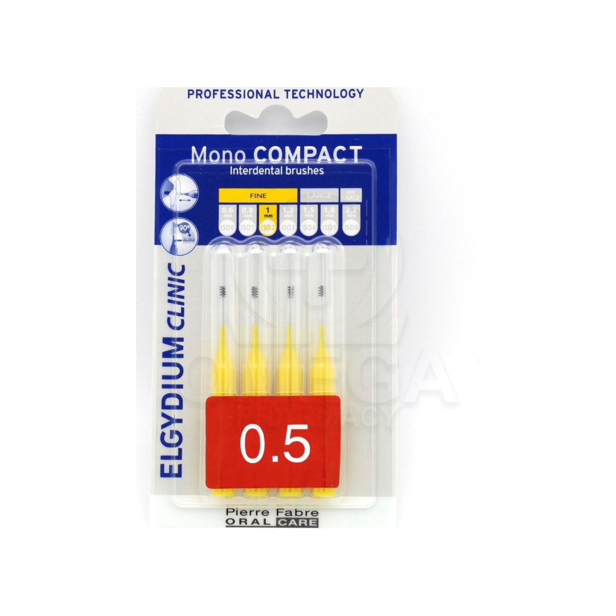 ELGYDIUM Clinic Mono Compact Μεσοδόντια Βουρτσάκια 0.5 σε Κίτρινο Χρώμα 4τμχ