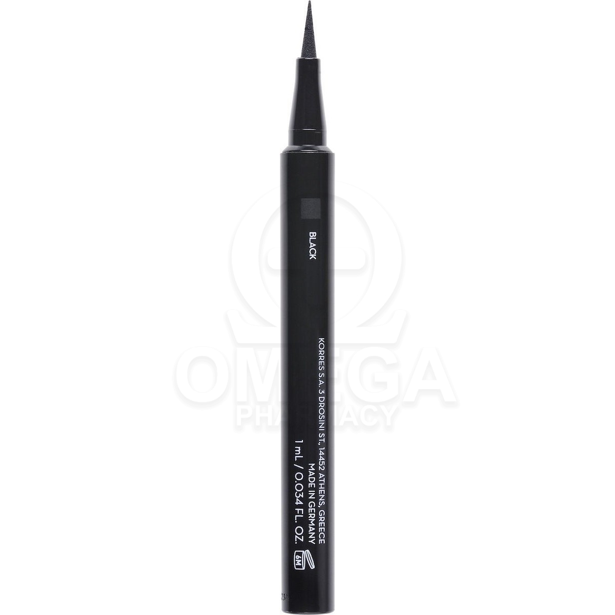 KORRES Minerals Liquid Eyeliner Αδιάβροχο Σε Μαύρο Χρώμα Σε Μορφή Στυλό 1ml