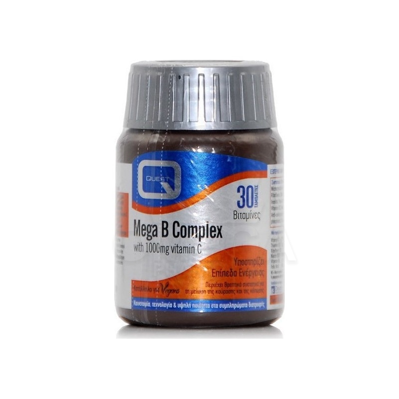 QUEST Mega B Complex Plus 1000mg Vitamin C 30tabs