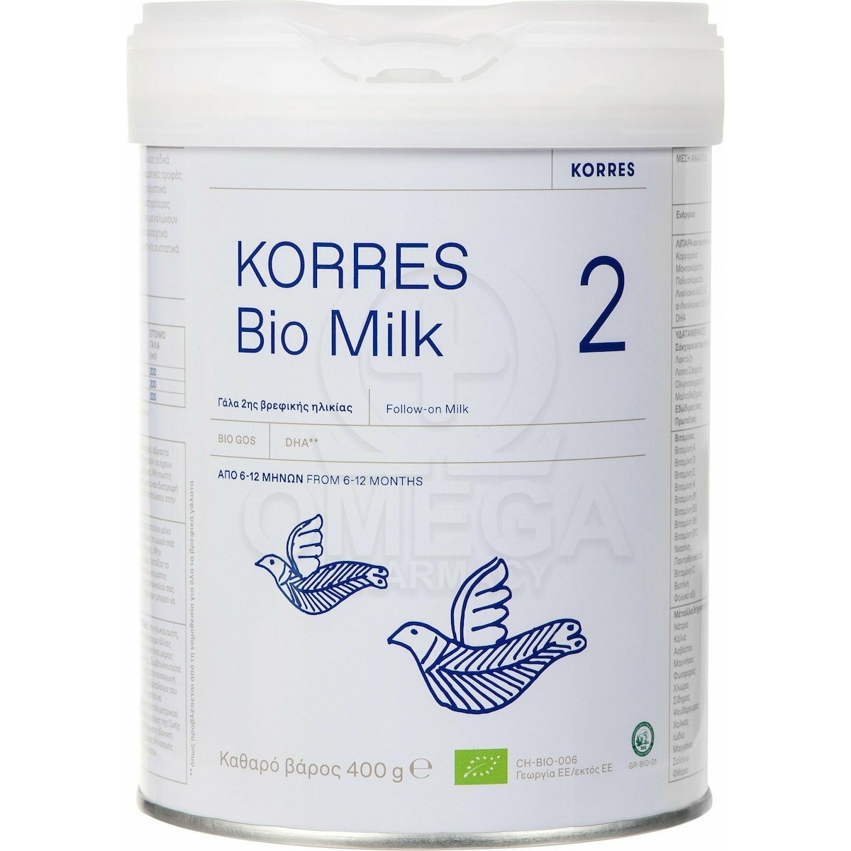 KORRES Bio Milk 2 Βιολογικό Αγελαδινό Γάλα για Βρέφη 2 6-12 μηνών, 400gr