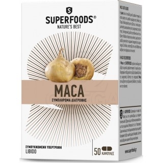 SUPERFOODS Maca Συμπλήρωμα Διατροφής για την Αύξηση της Λίμπιντο 50veg.caps