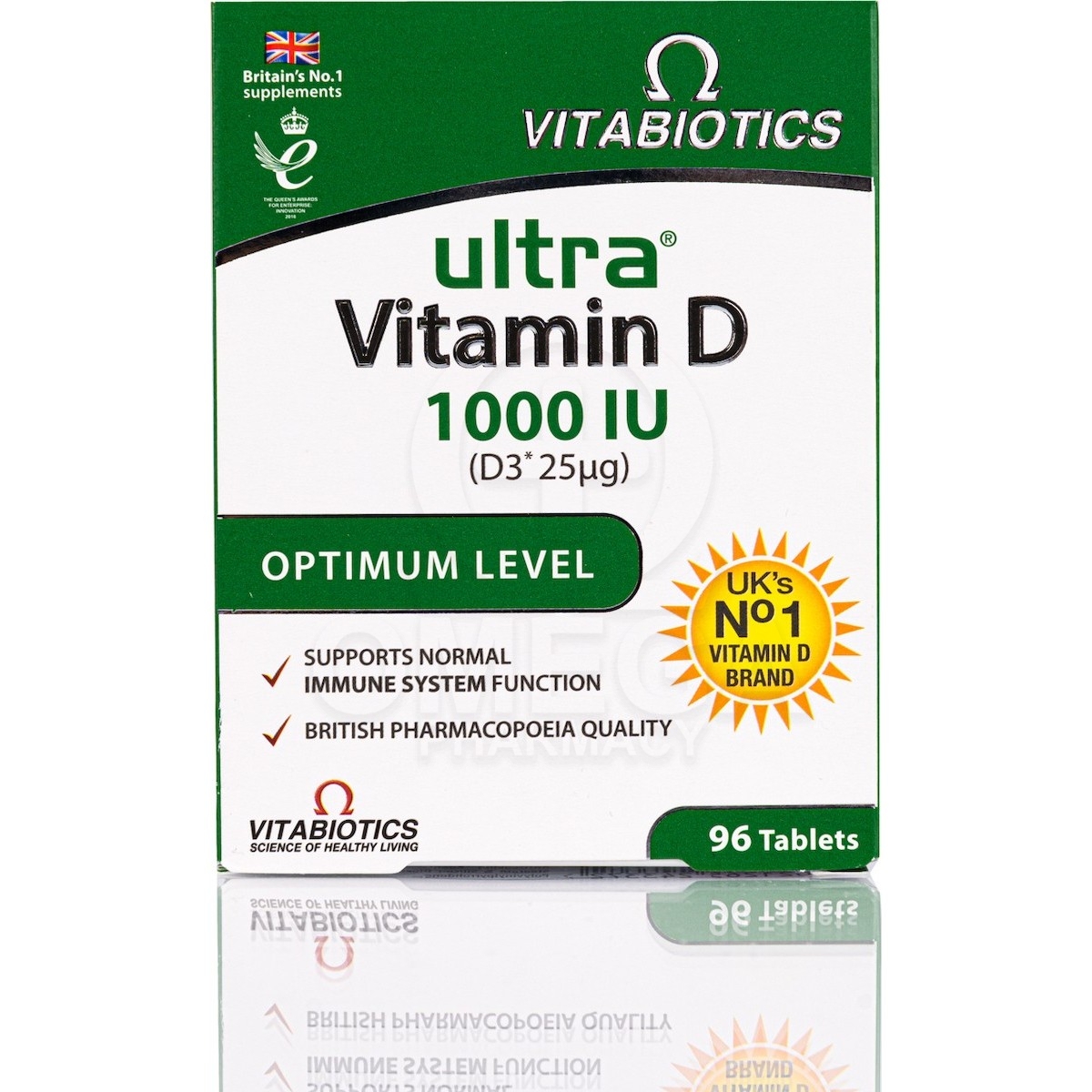 VITABIOTICS Ultra Vitamin D 1000IU Συμπλήρωμα Διατροφής με Βιταμίνη D3 για  την Καλή Υγεία Οστών, Μυών & Ανοσοποιητικού, 96tabs