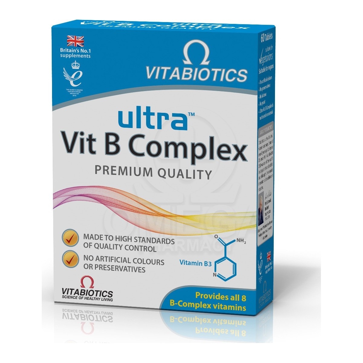 VITABIOTICS Ultra Vit B Complex Premium Quality Συμπλήρωμα Διατροφής με  Σύμπλεγμα Βιταμινών, 60tabs