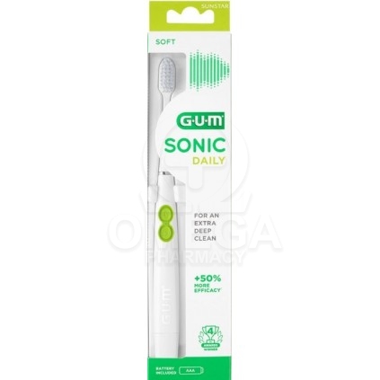GUM 4100 ActiVital Sonic Daily Battery Soft Ηλεκτρική Οδοντόβουρτσα  Μπαταρίας Λευκή 1τμχ