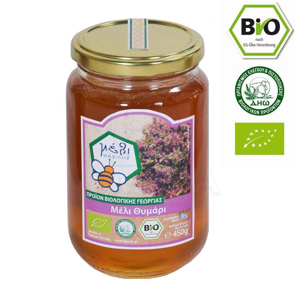 Πρωινο - Μελι - ΜΕΛΙ ΦΑΣΙΛΗΣ Βιολογικό Μέλι Θυμάρι 450g