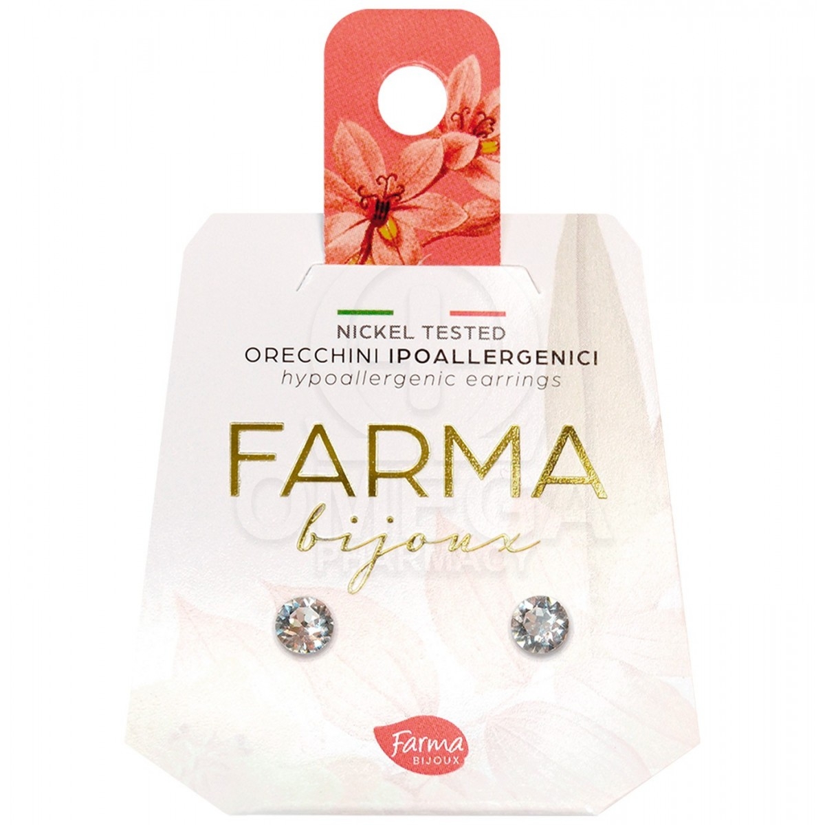 FARMA BIJOUX Υποαλλεργικά Σκουλαρίκια Κρύσταλλα Στρογγυλά 4,1mm 1 ζευγάρι
