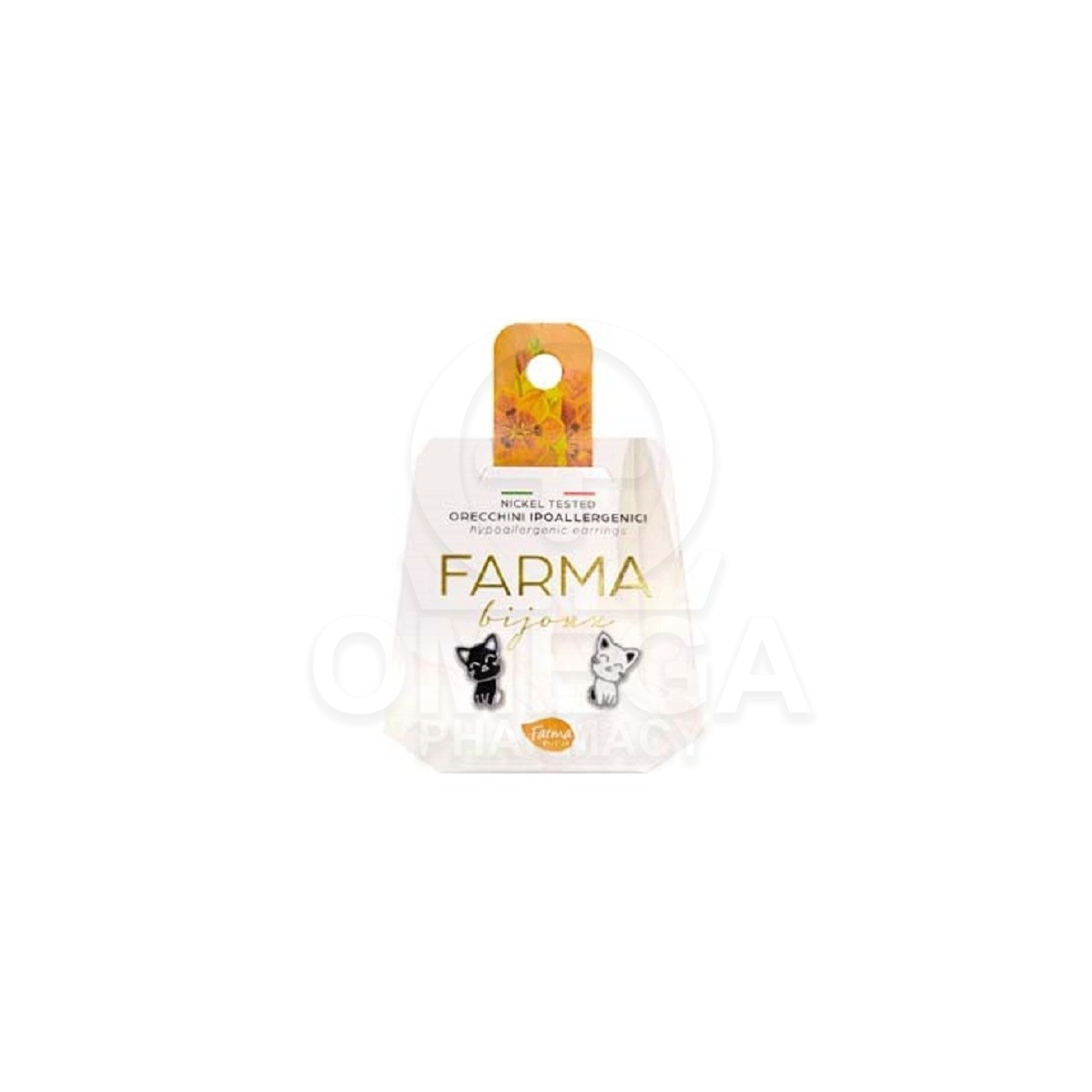 FARMA BIJOUX Υποαλλεργικά Σκουλαρίκια Γατάκια Μαύρο-'Ασπρο 10mm 1 ζευγάρι