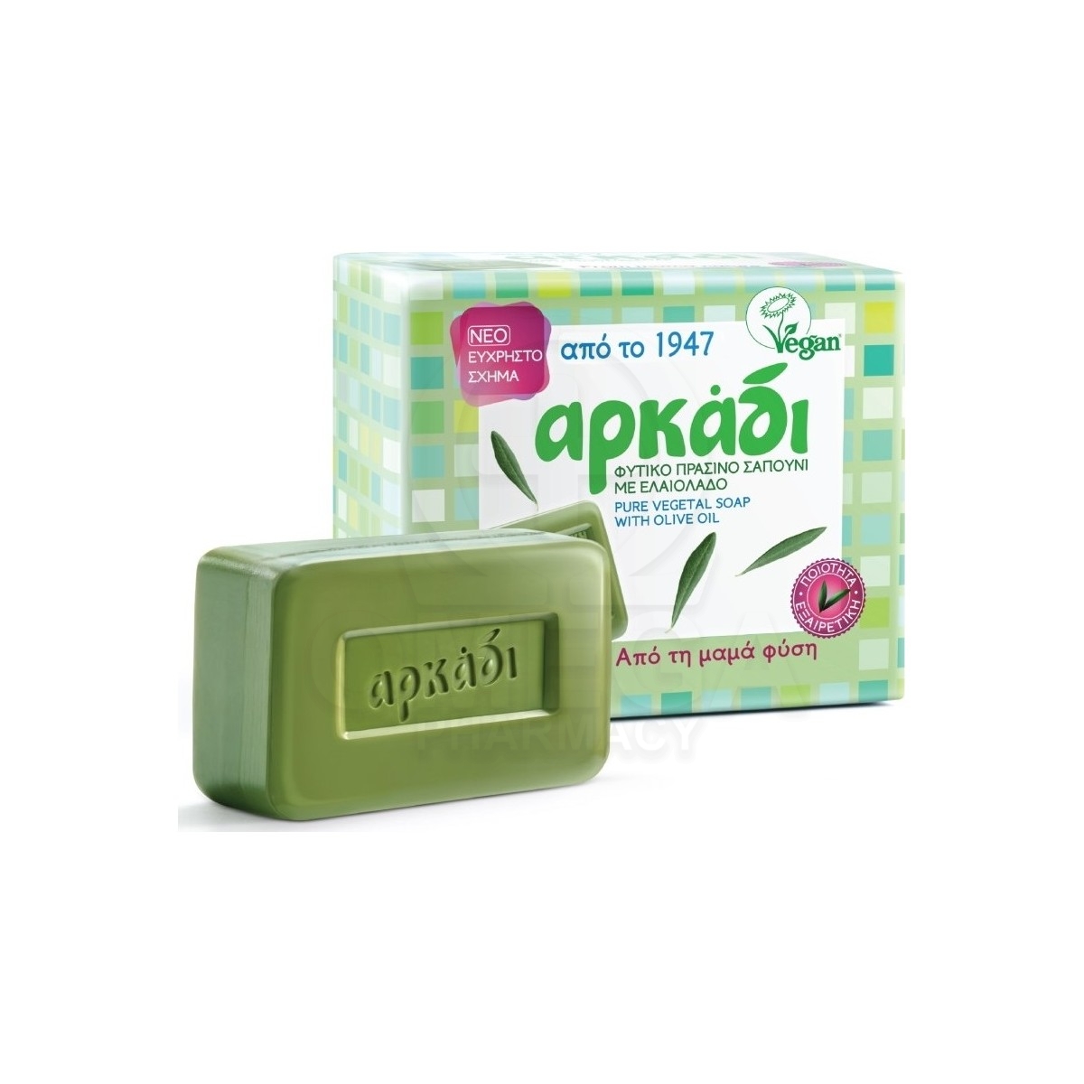 ΑΡΚΑΔΙ Φυτικό Πράσινο Σαπούνι με Ελαιόλαδο 3 + 1 ΔΩΡΟ 150gr