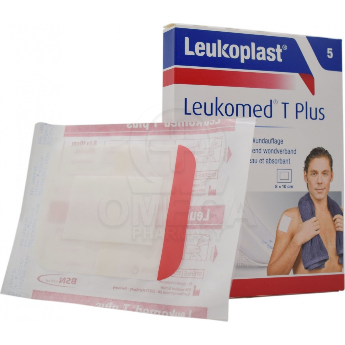 BSN MEDICAL Leukoplast Leukomed T Plus Αποστειρωμένα Αδιάβροχα Αυτοκόλλητα  Επιθέματα 8 x 10cm 5τμχ