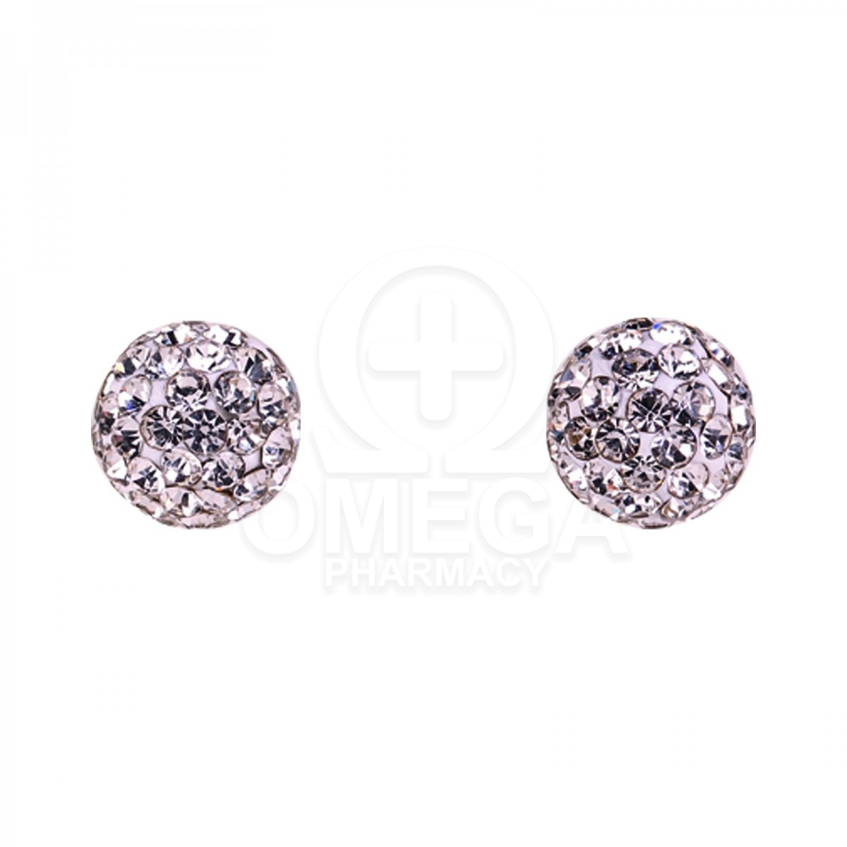 MEDISEI Dalee Jewels Earrings No 05420 White Crystals Ball Υποαλλεργικά  Σκουλαρίκια από Ασήμι 925 με Ρόδιο, Λευκές Μπάλες από Ζι