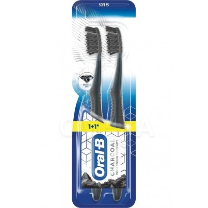 ORAL-B Charcoal Whitening Therapy Soft 35 Οδοντόβουρτσα Λεύκανσης με  Άνθρακα 1+1τμχ