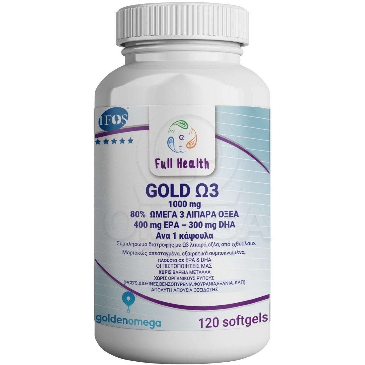 Συμπληρωματα διατροφης - FULL HEALTH Gold Ω3 1000mg 120 μαλακές κάψουλες