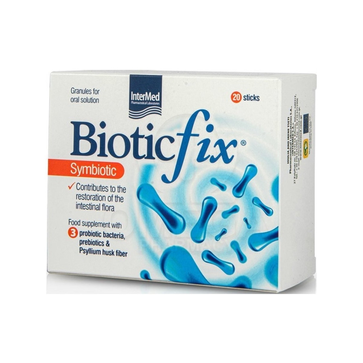 Συμπληρωματα διατροφης - INTERMED Bioticfix Symbiotic Συμβιοτικό Συμπλήρωμα  Διατροφής με 3 Προβιοτικά Στελέχη, Πρεβιοτικά &amp;