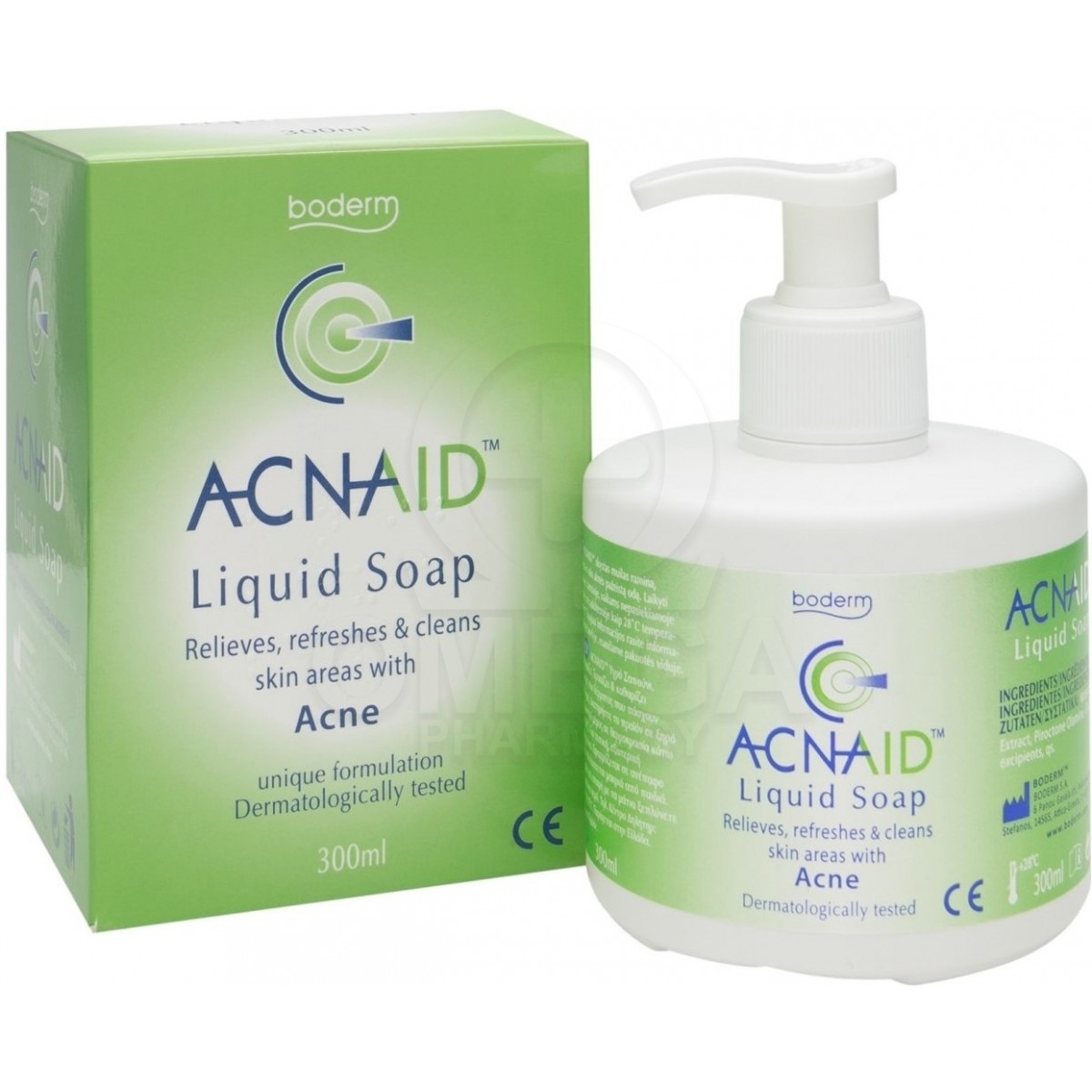 BODERM Acnaid Liquid Soap Υγρό Σαπούνι Καθαρισμού για Μείωση του Περίσσιου  Σμήγματος &amp; Συμπτώματα Ακμής 300ml