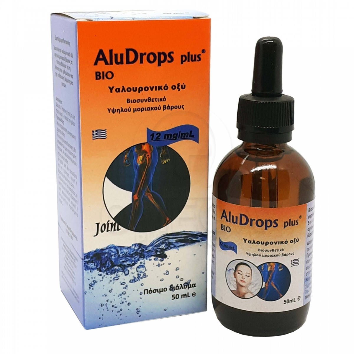 Συμπληρωματα διατροφης - MEDICHROM Bio AluDrops Plus Βιοσυνθετικό Υαλουρονικό  Οξύ Υψηλού Μοριακού Βάρους πόσιμο διάλυμα 50ml