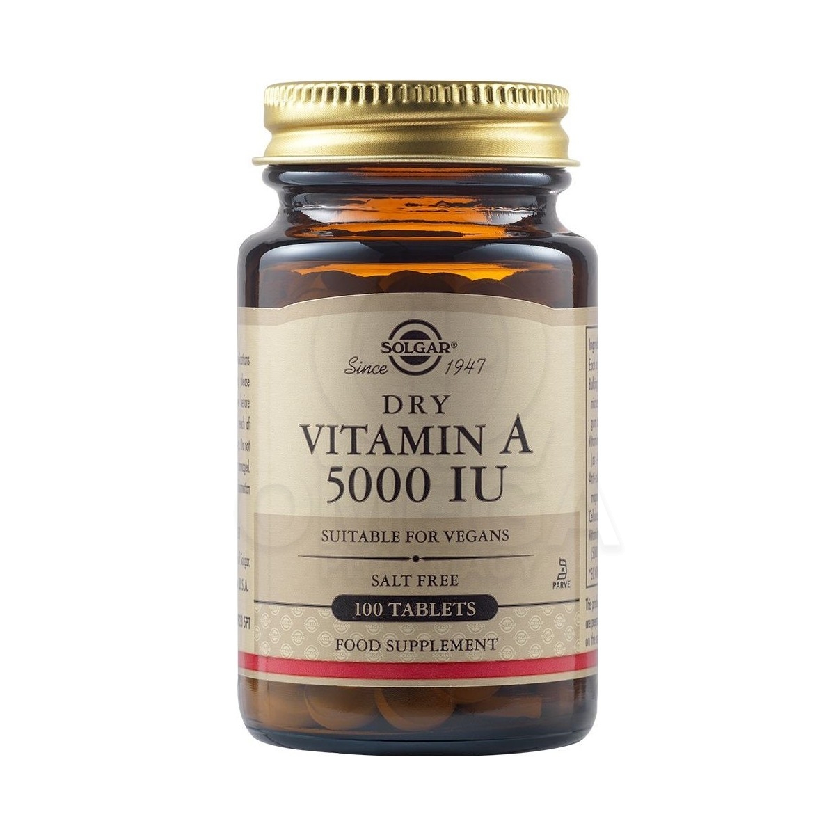 Συμπληρωματα διατροφης - SOLGAR Dry Vitamin A 5000IU Συμπλήρωμα Διατροφής  με Βιταμίνη A για την Ενδυνάμωση της Όρασης, της Καλής