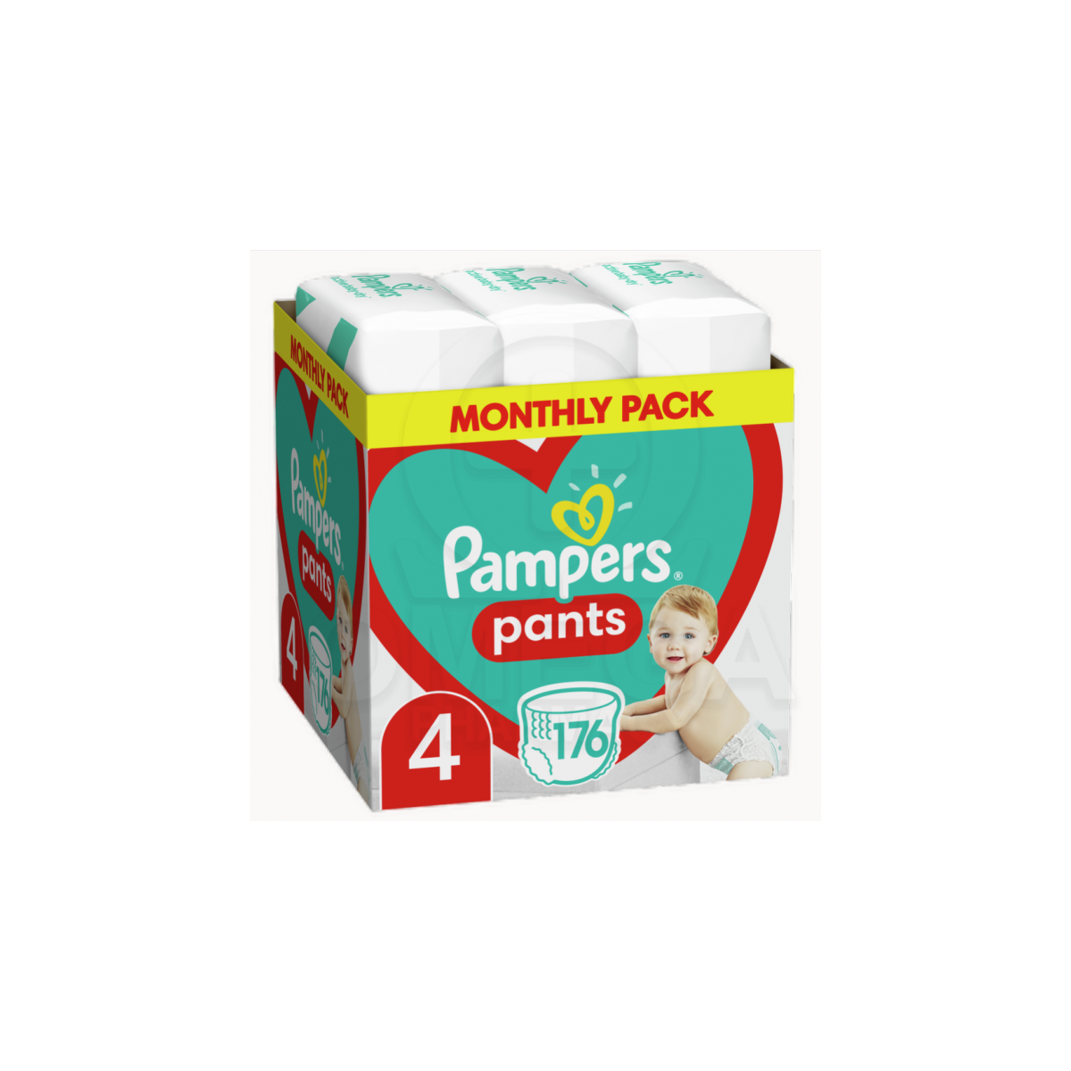 PAMPERS Pants No.4 Monthly Pack (9-15kg) Βρεφικές Πάνες Βρακάκι, 176τμχ
