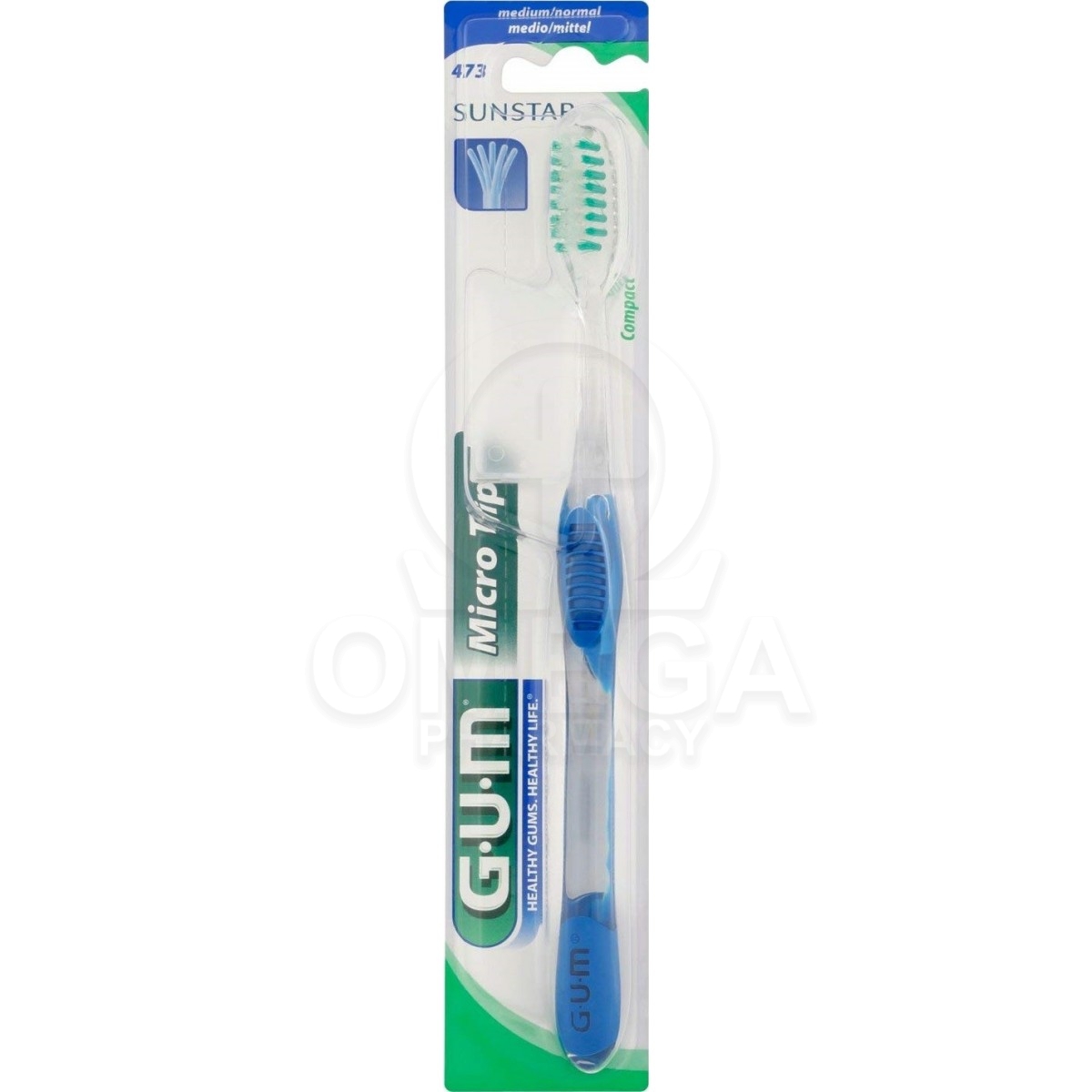 GUM 473 Tip Compact Medium, Οδοντόβουρτσα για Βαθύ &amp; Απαλό Καθαρισμό,  1τμχ