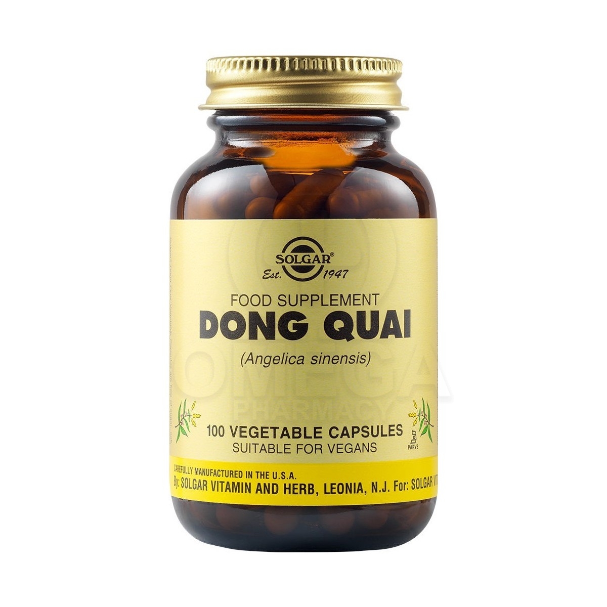 SOLGAR Dong Quai (Angelica Sinensis) Συμπλήρωμα Διατροφής με Κινεζική  Αγγελική Ιδανικό σε Περιπτώσεις Προεμμηνορυσιακής Έντασης,